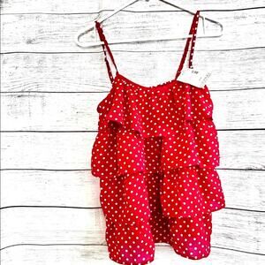 Bongo Juniors Boho Style Polka Dot Blouse Sz L